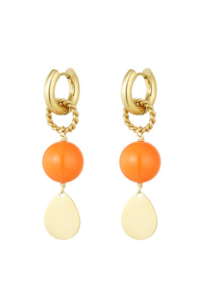 Earrings shine bright - orange gold h5 