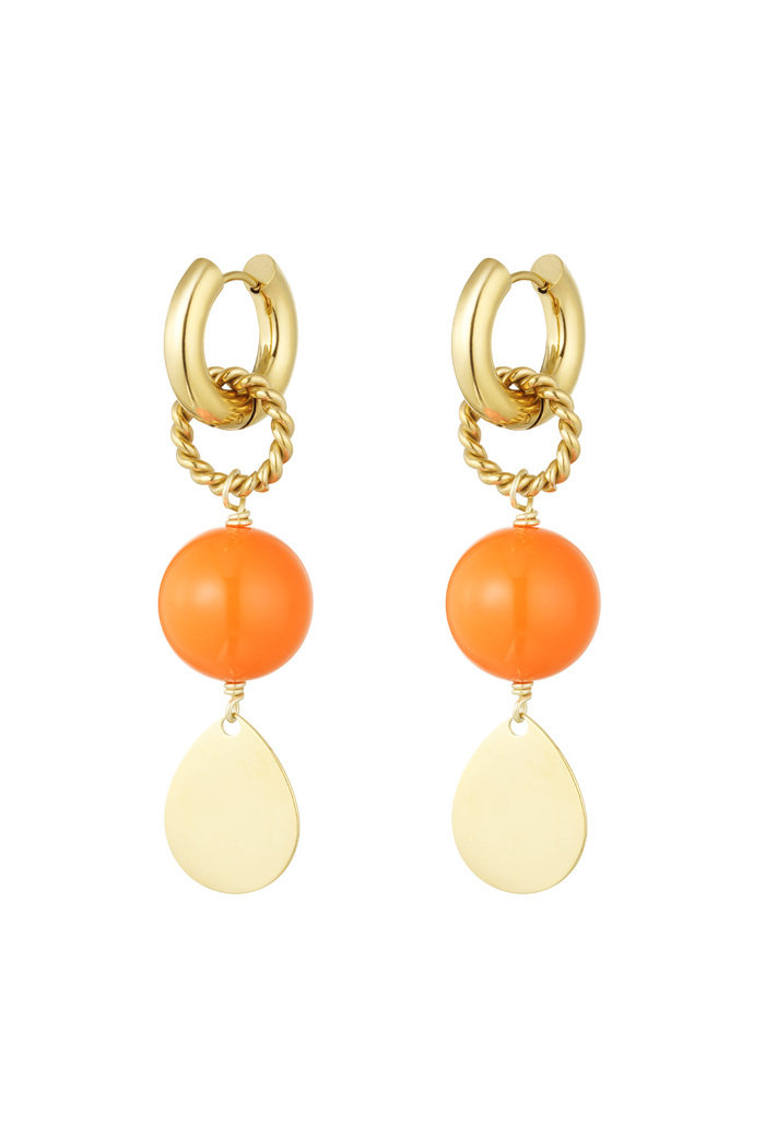 Earrings shine bright - orange gold 