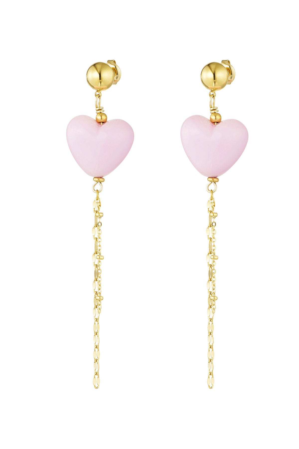 Earrings no strings attached - pink Gold color 2