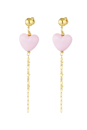 Earrings no strings attached - pink gold h5 