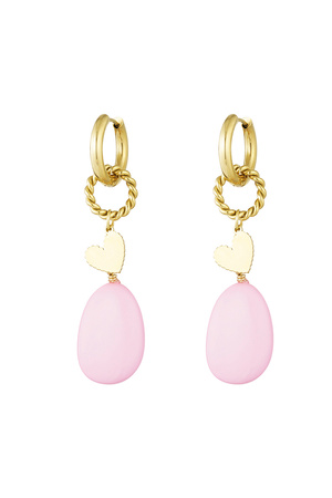 Earrings sea vibe - pink/gold  h5 