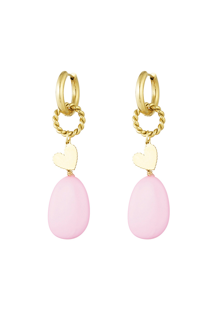 Earrings sea vibe - pink/gold  