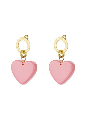 Earrings love again - pink gold h5 