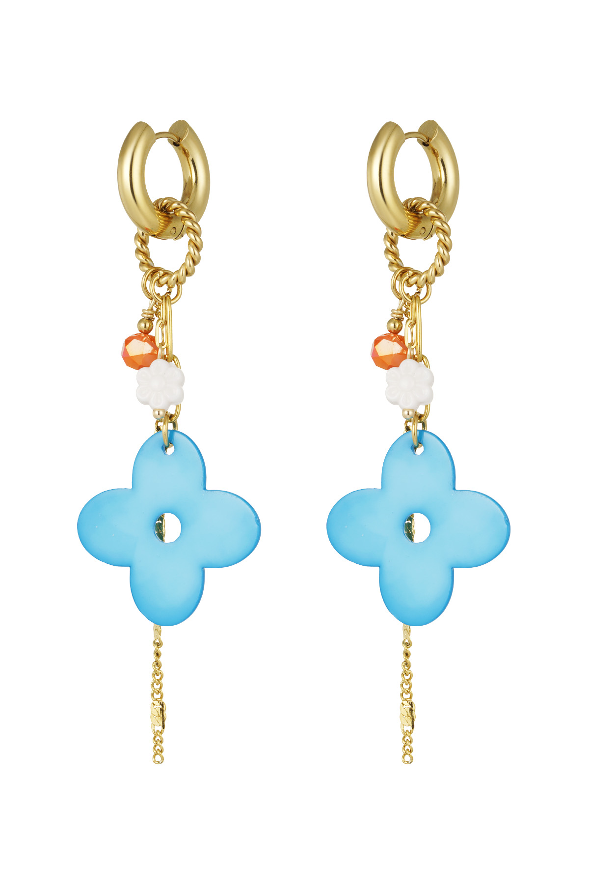 Flower power earrings - blue h5 