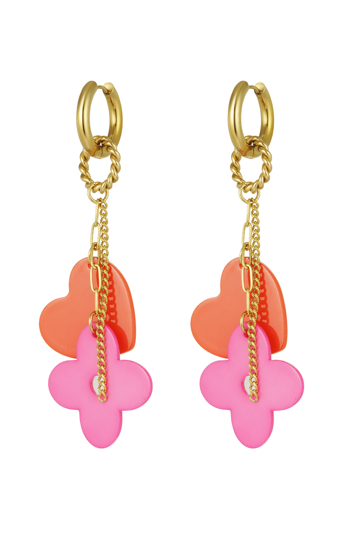 Earrings dare to dream - orange pink 2