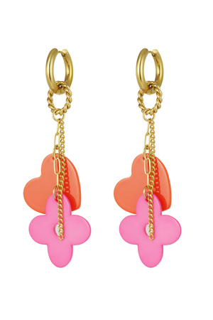 Earrings dare to dream - orange pink h5 