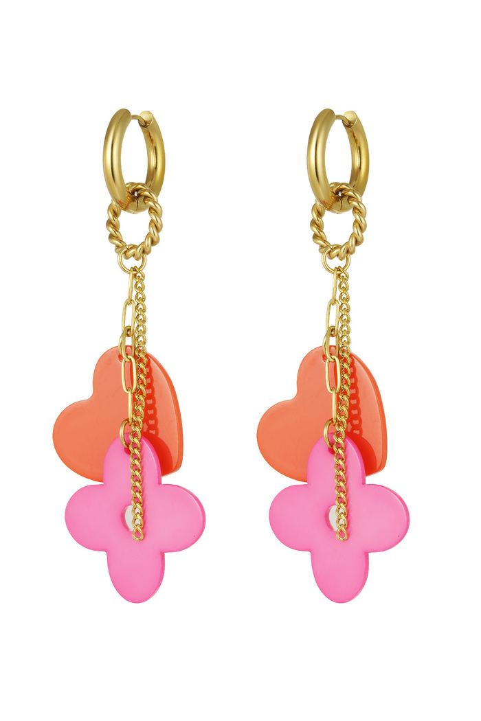 Earrings dare to dream - orange pink 