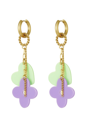 Earrings dare to dream - green purple h5 