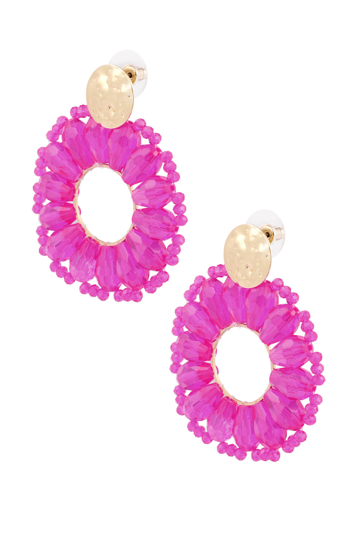 Boucles d'oreilles en forme de marguerite - fuchsia 