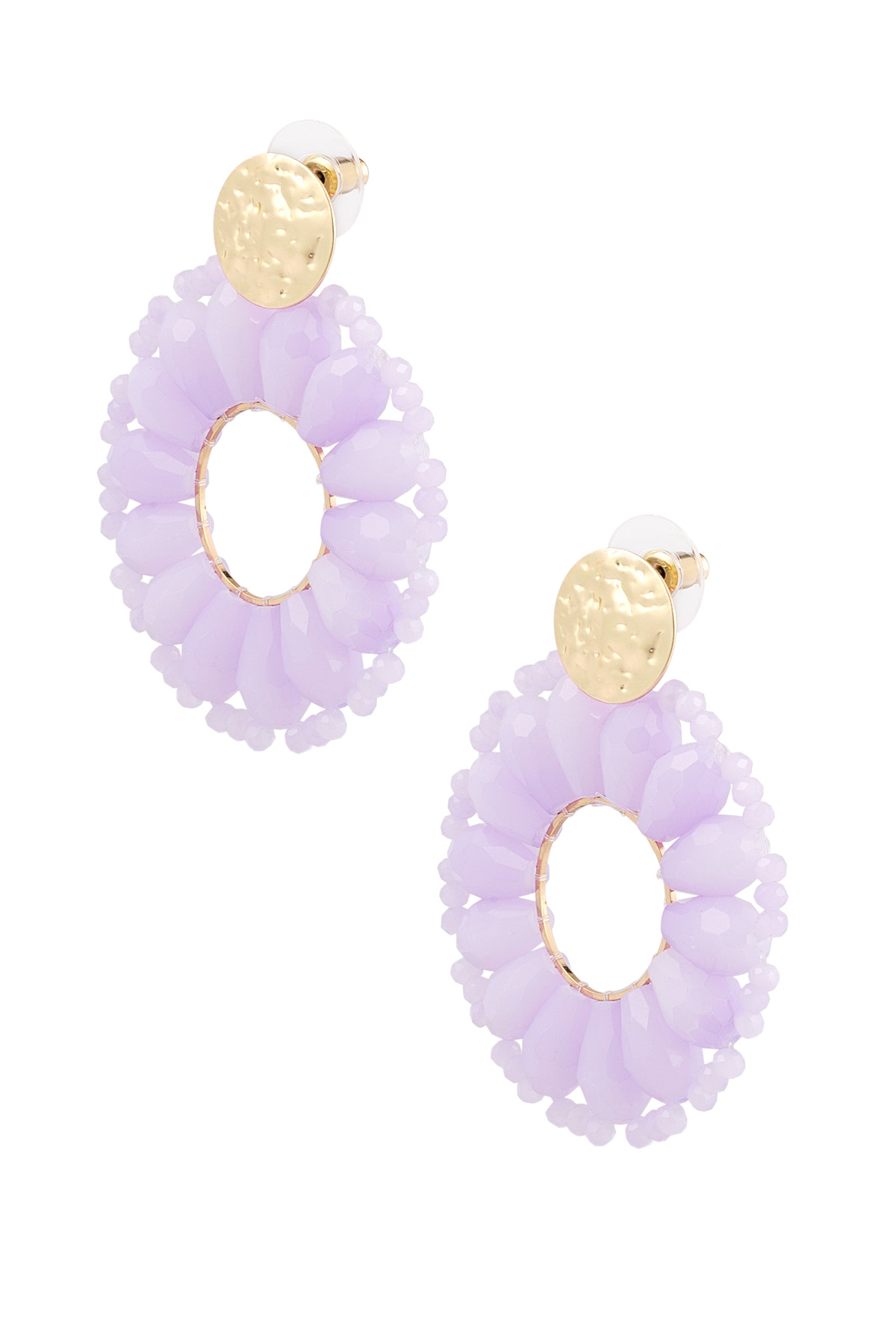 Statement daisy shape earrings - lilac 