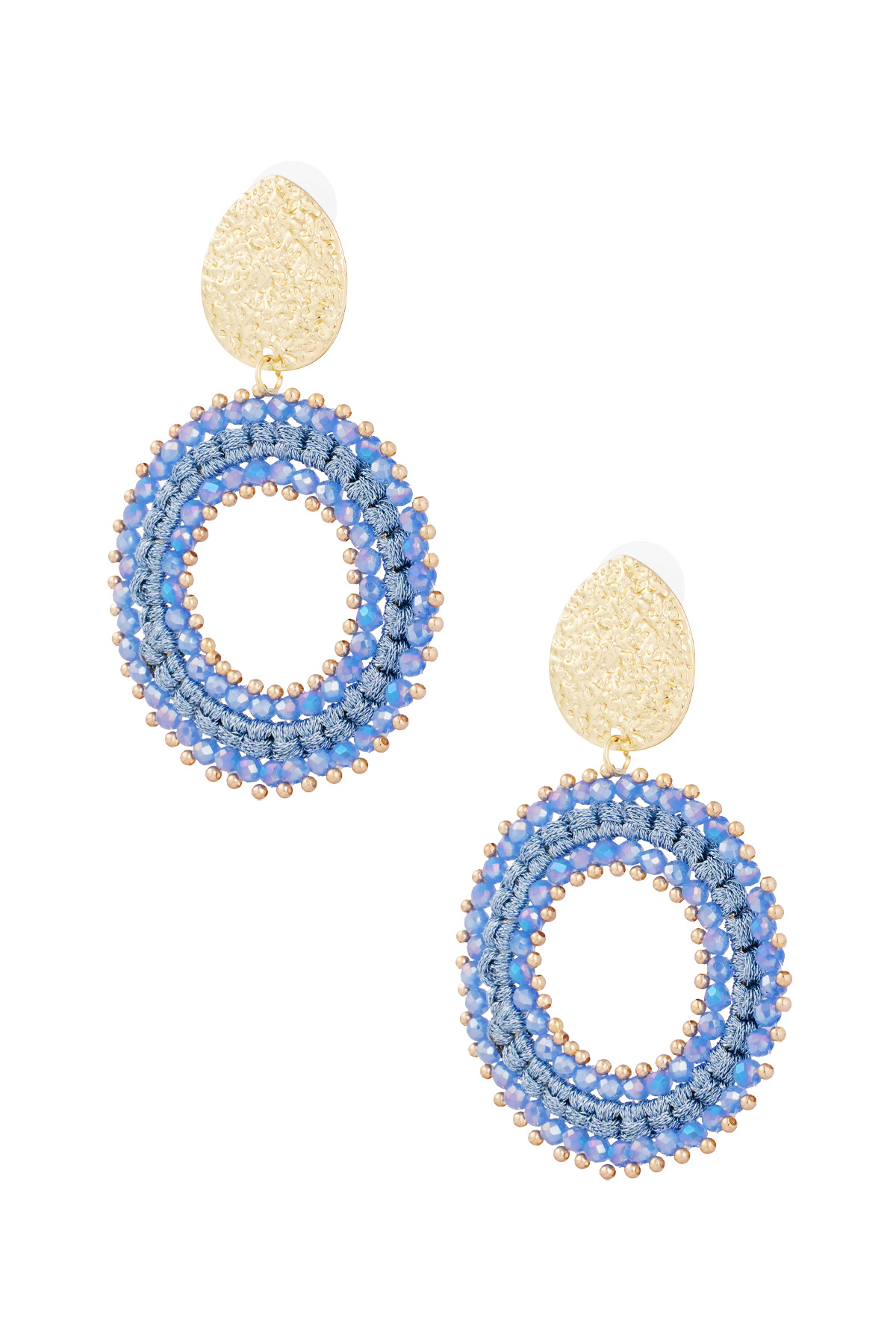 Statement ibiza vibe earrings - blue  h5 