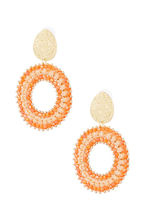 Statement ibiza vibe earrings - orange/gold h5 