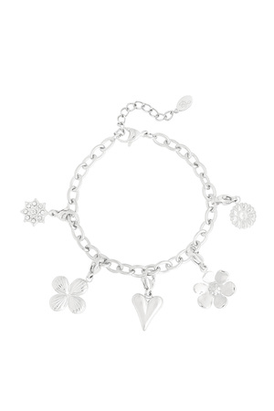 Bracelet with heart-shaped charms - silver h5 