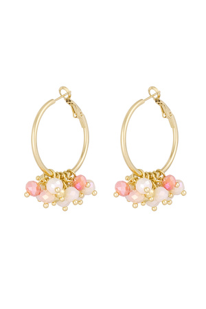 Cheerful earring with colored crystals - coral h5 