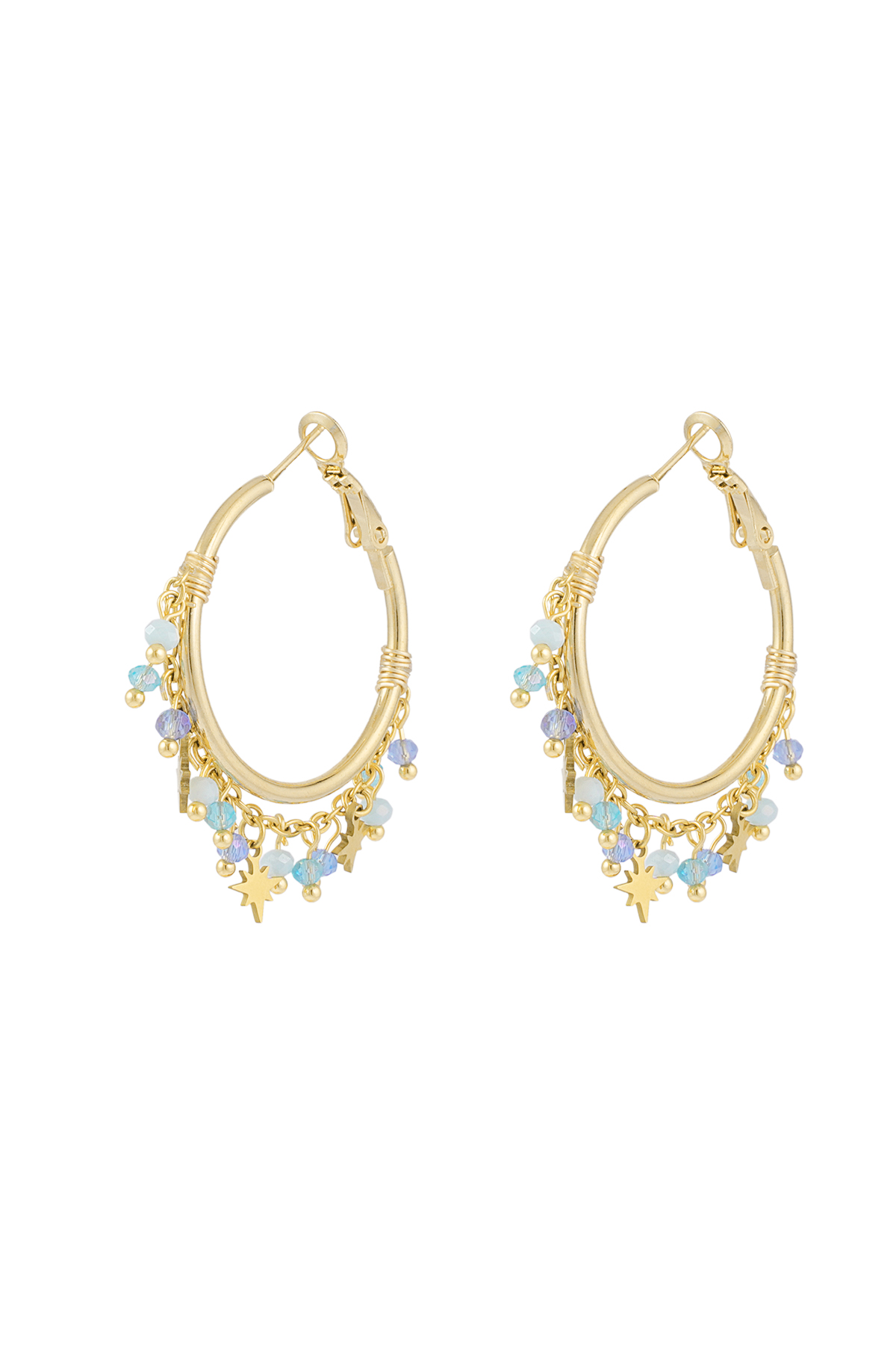 Earrings flawless filter - blue gold