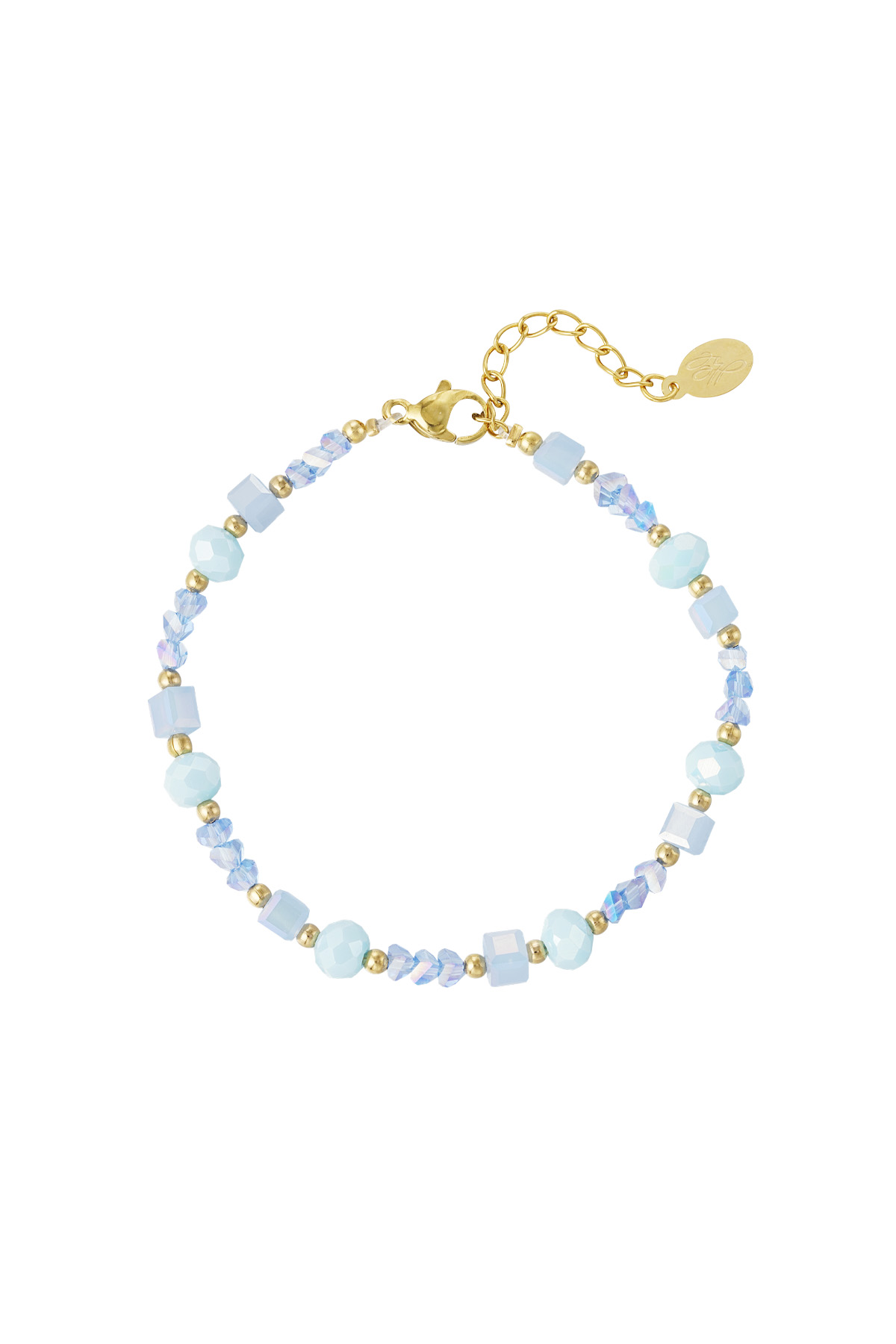 Bracelet torsadé amour - bleu h5 