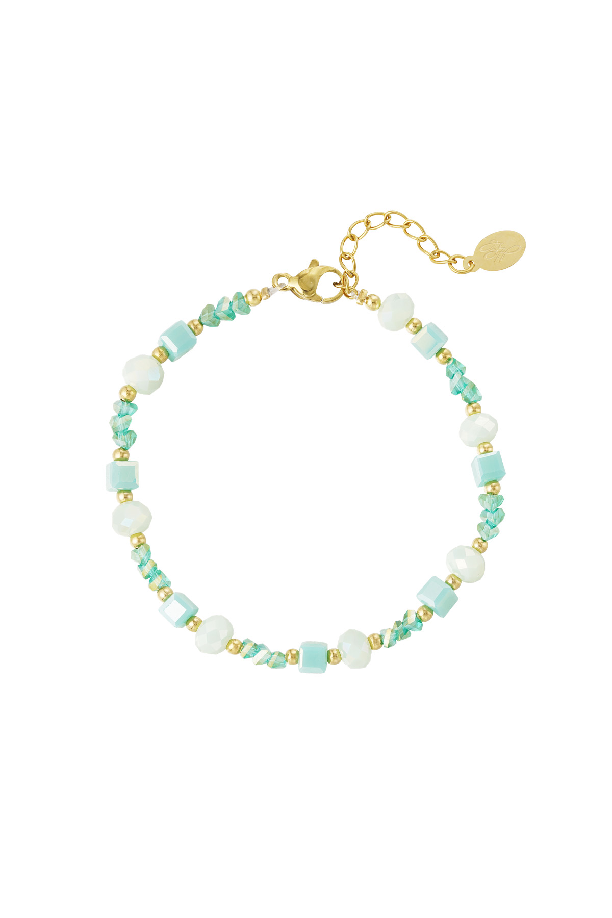 Bracelet amour tCouleur orsadé - Couleur or vert