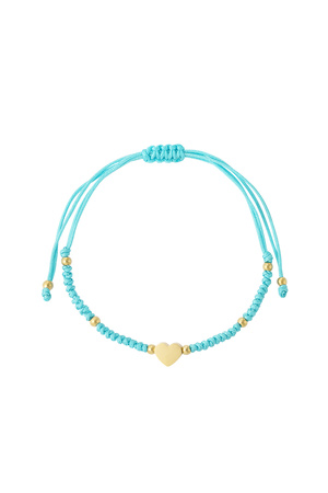 Bracelet tressé avec coeur - bleu clair h5 
