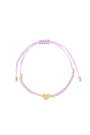 Braided bracelet with heart - lilac h5 
