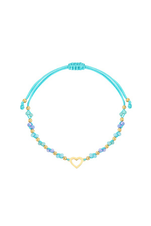 Bracelet d'été coeur coloré - or bleu h5 