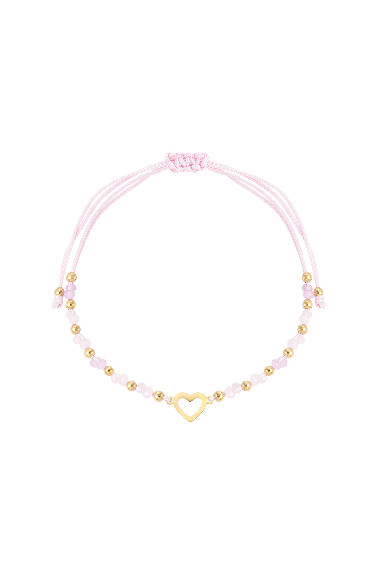 Bracelet d'été coeur coloré - or rose