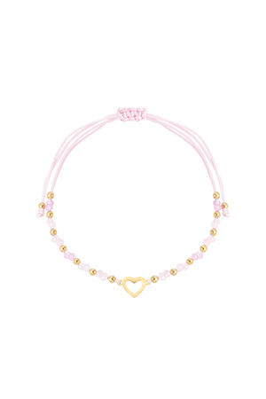 Bracelet d'été coeur coloré - or rose h5 