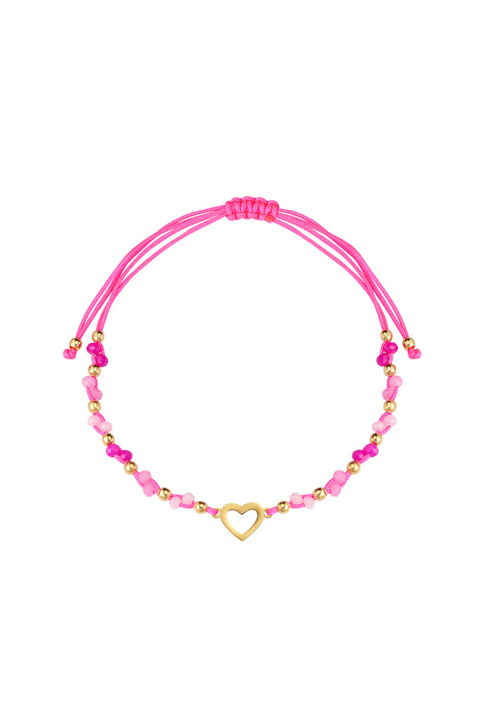 Summer bracelet colorful heart - fuchsia 