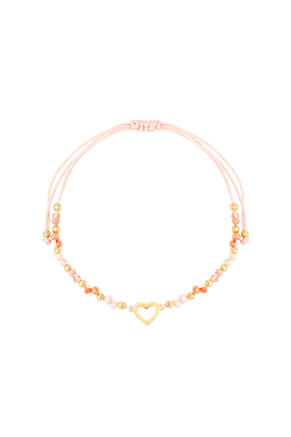Summer bracelet colorful heart - orange gold