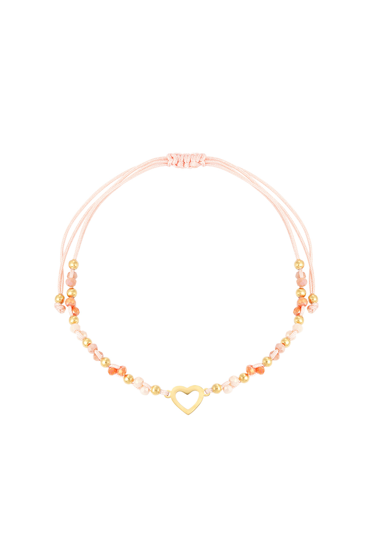 Summer bracelet colorful heart - orange Gold color 2