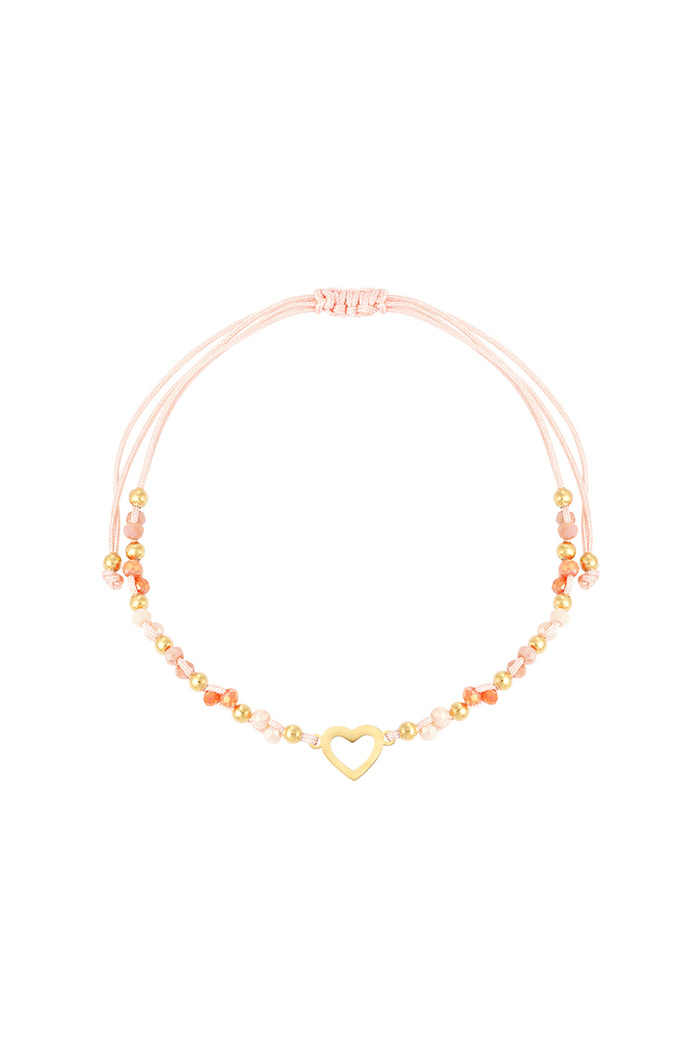 Summer bracelet colorful heart - orange gold 