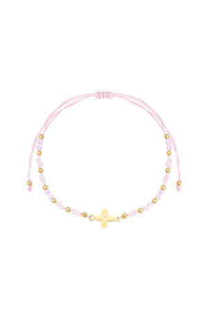 Sommerarmband mit Perlen - rosa/gold h5 