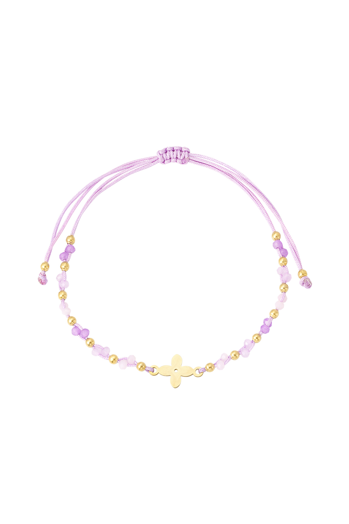 summer bracelet with beads - lilac 