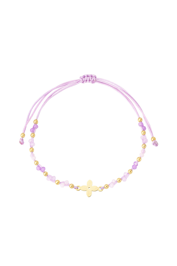 summer bracelet with beads - lilac  
