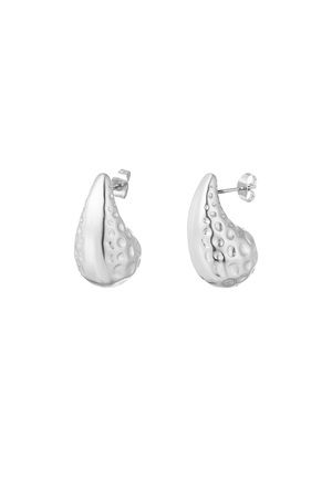 Stainless Steel Heart Vintage Stud Earring - Silver h5 