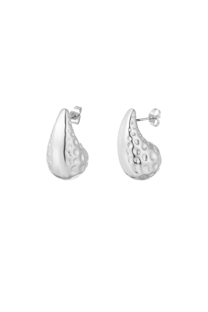 Stainless Steel Heart Vintage Stud Earring - Silver 