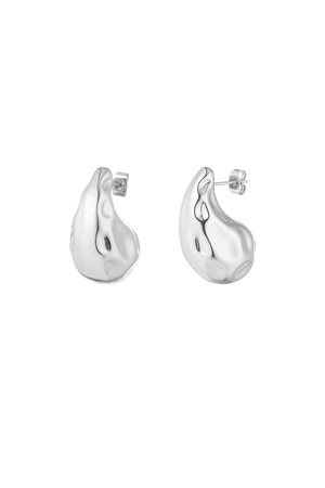 Dented drop earrings - silver h5 
