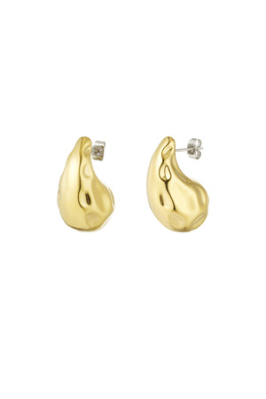 Dented drop earrings - gold h5 