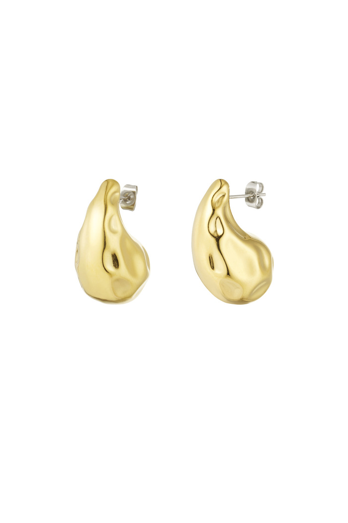 Dented drop earrings - gold 
