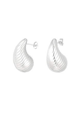 Drop structured earrings - silver h5 