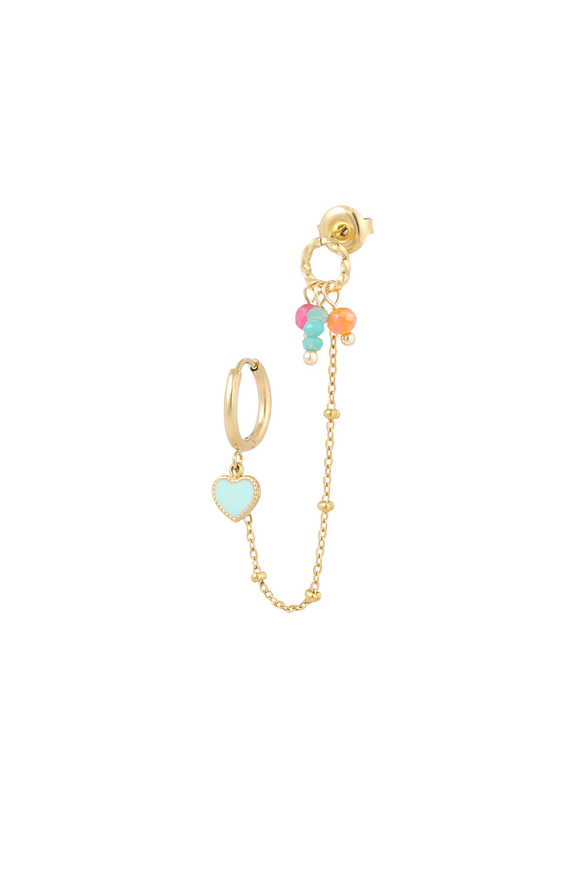 Double summer love earring - Gold color 2