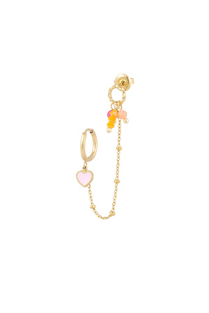 Double summer love earring - orange pink h5 