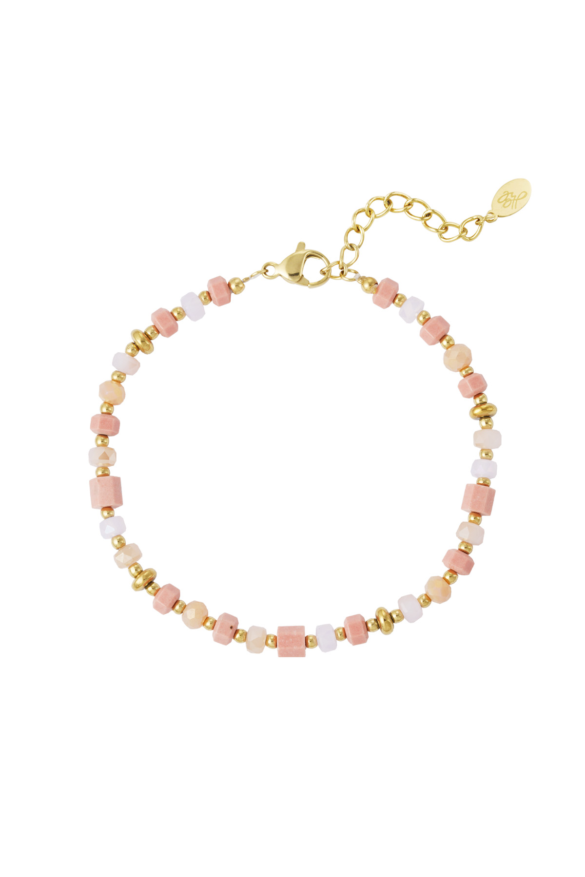 Colorful festival bracelet - pink/Gold color 