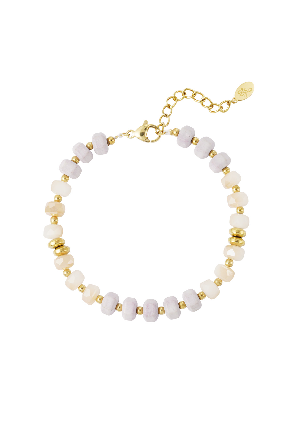 Bracelet colorful wrap - beige gold h5 