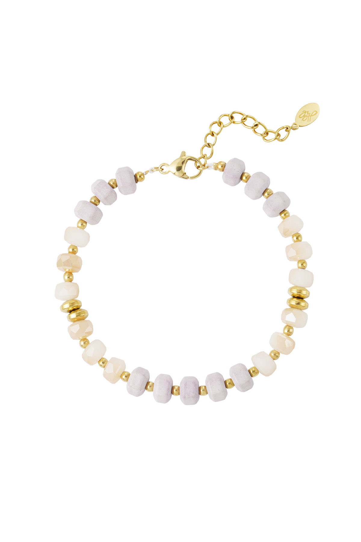 Bracelet wrap coloré - or beige h5 