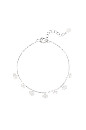 Classic bracelet with shell charms - silver h5 