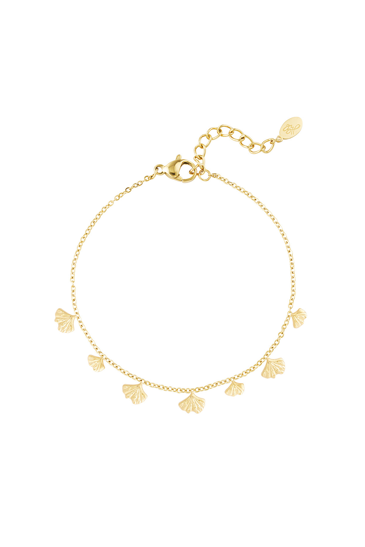 Classic bracelet with shell charms - gold 