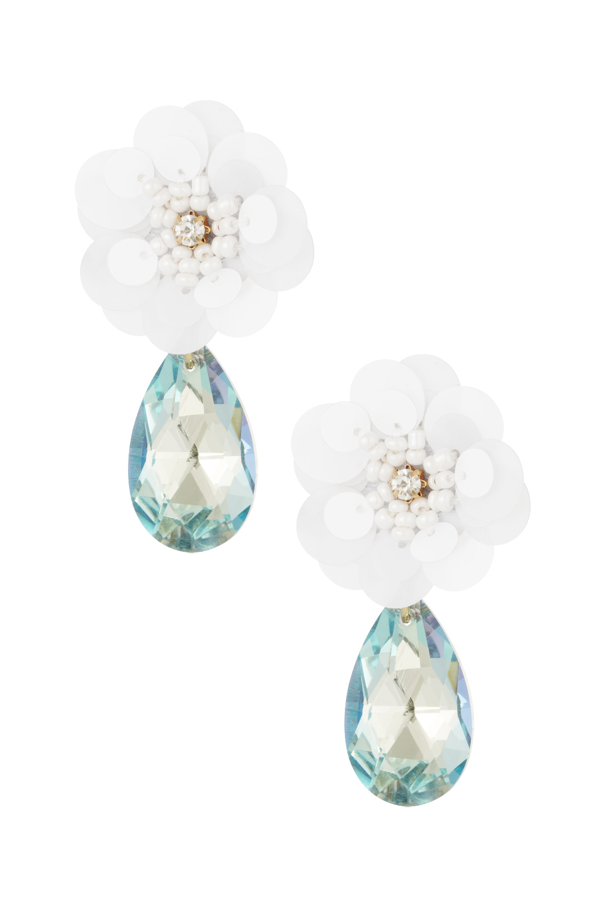 Chic floral earrings - white  h5 