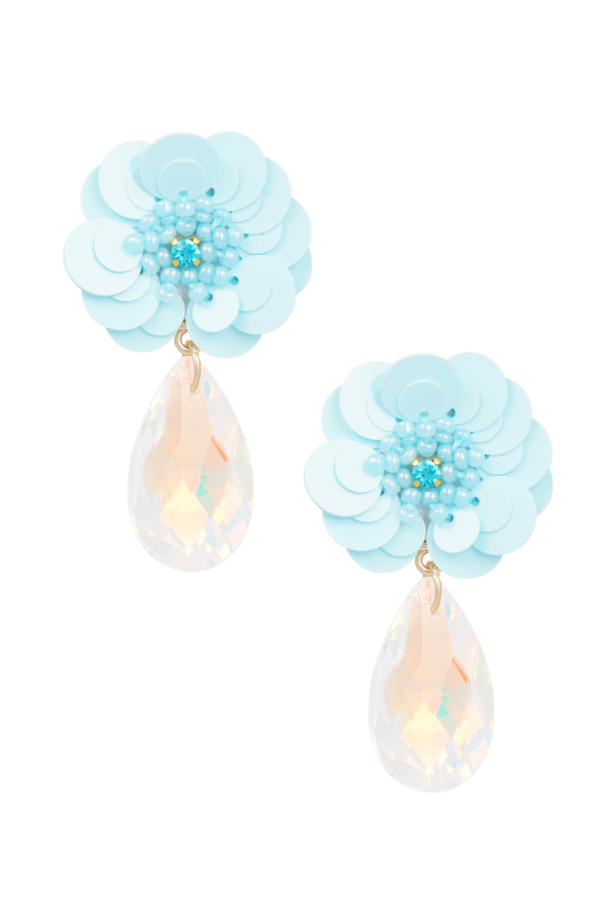 Flower earrings with drop Earrings