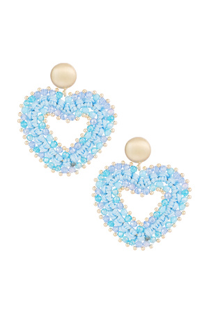Earrings love all the way - blue gold h5 