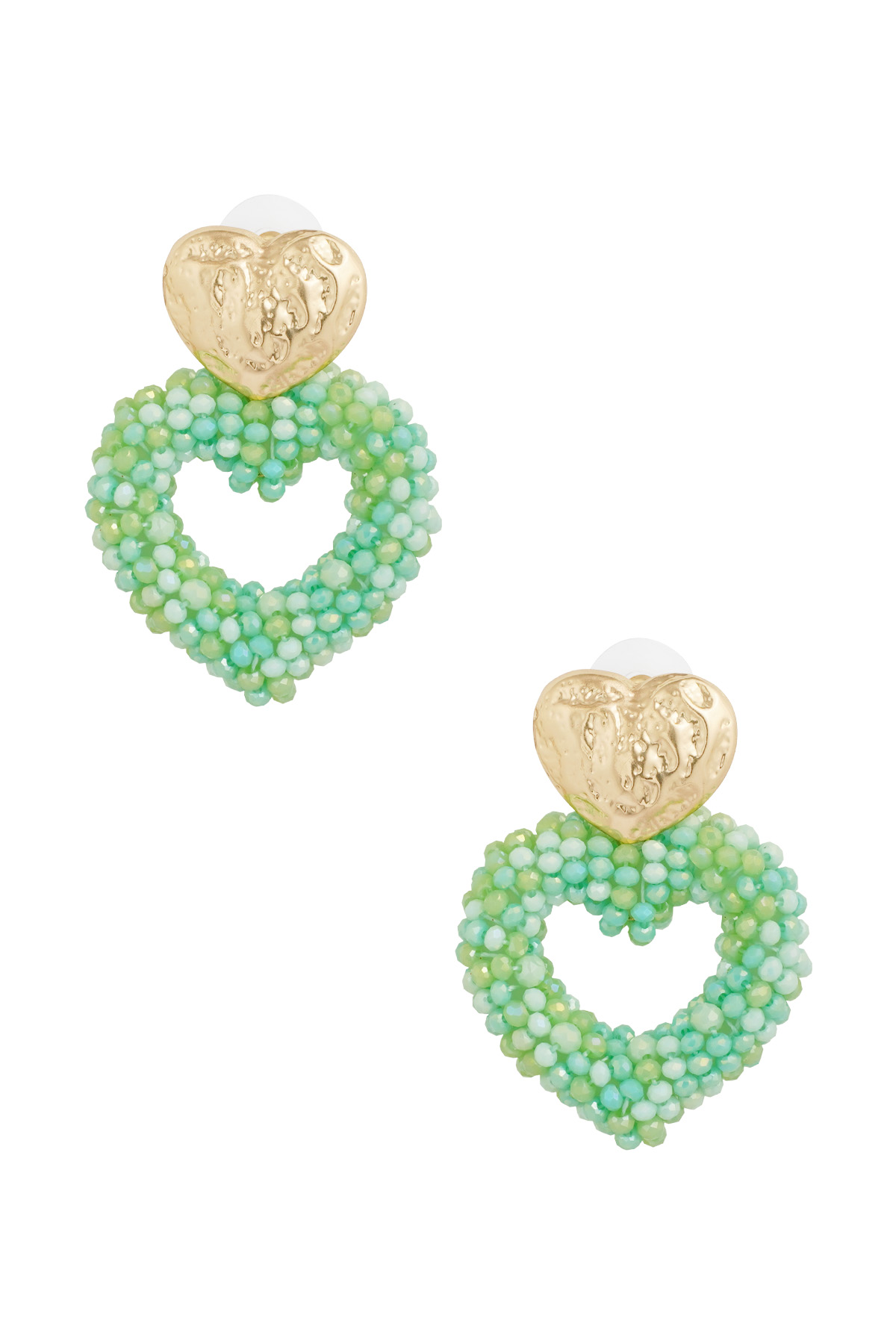 Earrings way to my heart - green gold h5 